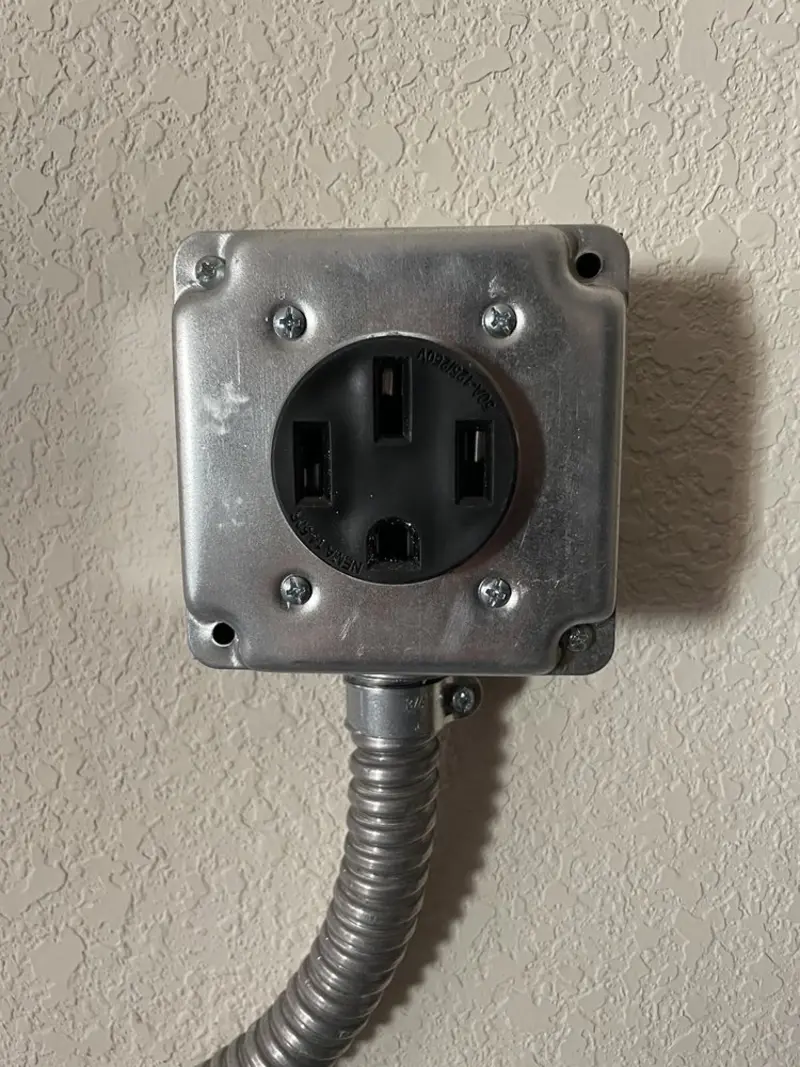 NEMA 14-50 outlet installed for Smart Home Electrical in Weston